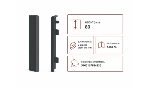 Zakończenia STIQ XL 810 lewe+prawe 273 ANTHRACITE